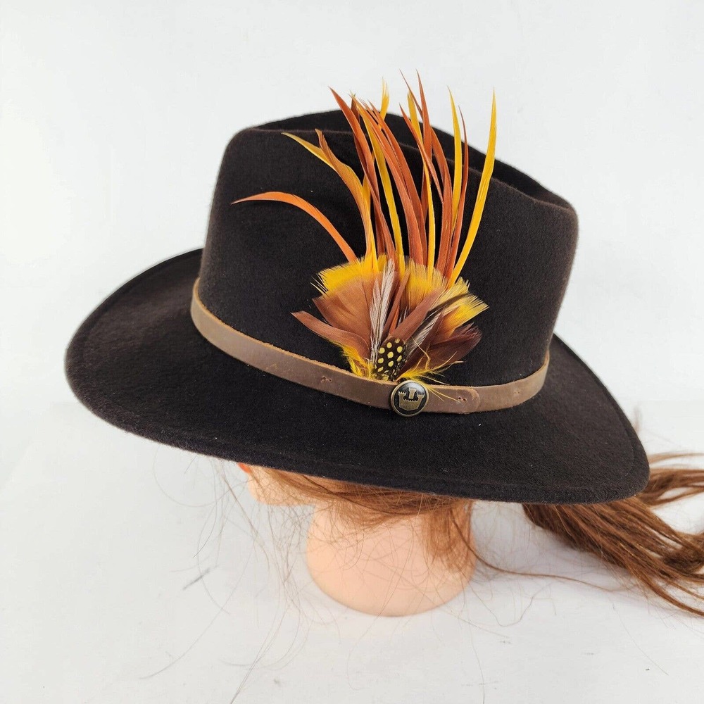 Goorin Bros Grenadier Wool Hat Size M USA Made Feather Cowboy sporting goods hat